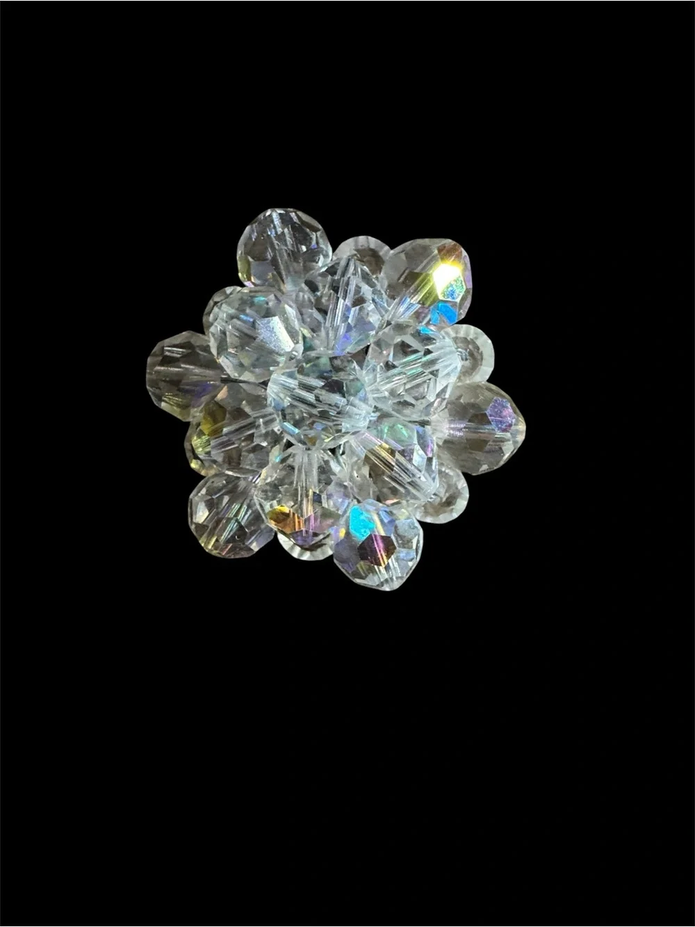 ✨ Vintage Aurora Borealis Crystal Clip-On Earrings ✨